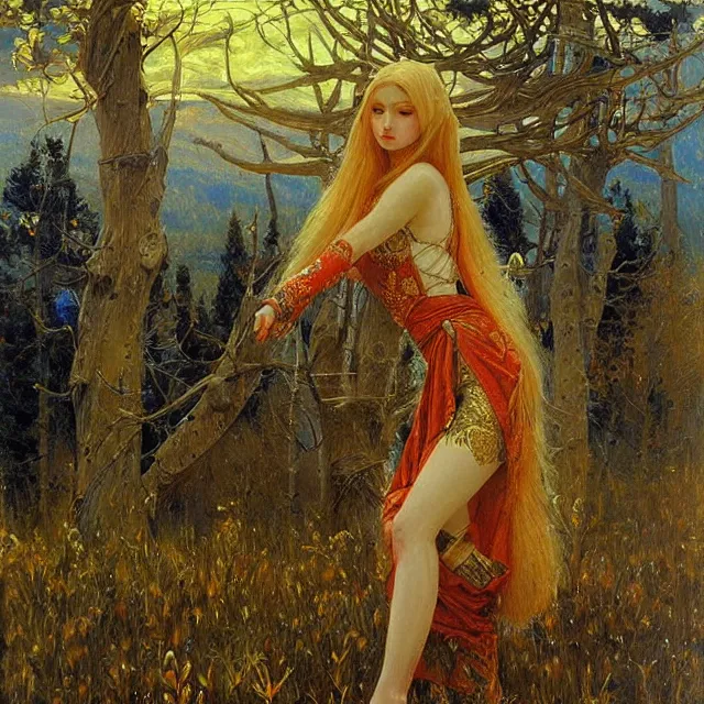 Image similar to fantasy art, an ultrafine detailed painting, academic art, elegant, by pavel korin, viktor vasnetsov