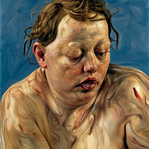 Prompt: high quality high detail painting by lucian freud and jenny saville, hd, dancing, turquoise