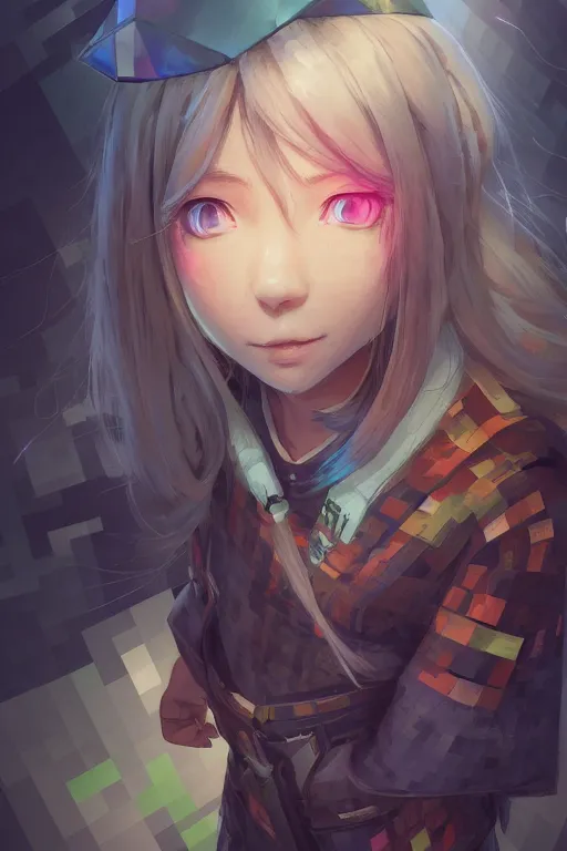 Image similar to minecraft steve, full face, anime, fantastic details, pixiv, hyperdetailed unreal engine, stanley artgerm lau, wlop, rossdraws, james jean marc, simonetti ruan jia and mandy jurgens and artgerm and sakimichan, yuru camp, moe, illustration, digital art, concept art, manga cover