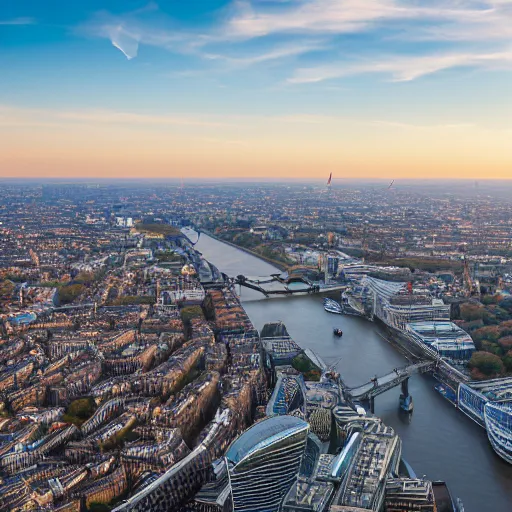 Image similar to 4 k photograph of the london from a hot air balloon