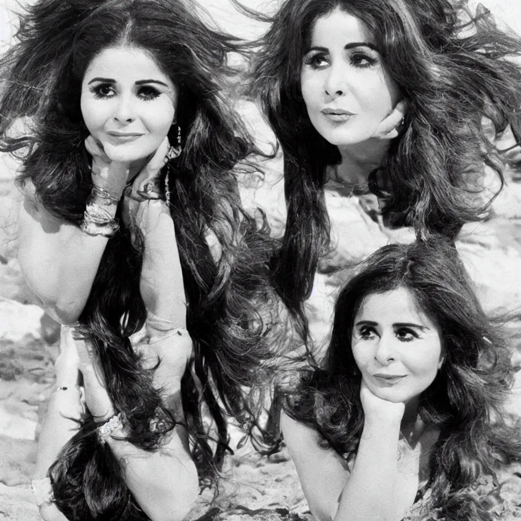 Prompt: soad hosny as beach bum