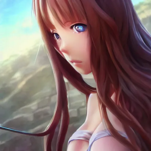 Image similar to a giant macro very beautiful young yuuki asuna, ( full body, long wavy hair, sky blue eyes, full round face, bikini, miniskirt ), standing with tyrion lannister cinematic wallpaper by stanley artgerm lau