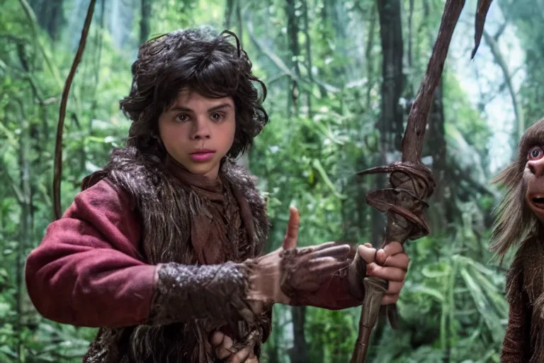 Prompt: jake t. austin plays a gelfling in the dark crystal : age of resistance, highly detailed, cinematic lighting, red weapon 8 k s 3 5, cooke anamorphic / i lenses