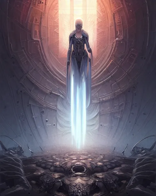 Prompt: Death is swallowed up in victory, artwork by artgerm, scifi, D&D, extraordinary phenomenon, fantasy, intricately detailed, elegant, digital painting, smooth, sharp focus, art by Greg Rutkowski and Ruth Asawa and Ted Nasmith