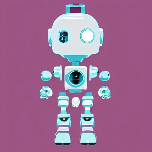 Image similar to cute!! robot centered minimal pastel concept art by artstation vector