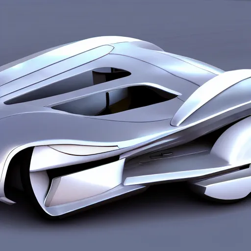 Image similar to a hiper realistic digital art of a futurist spaceship car