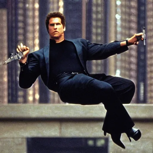 Image similar to will ferrell stars in the matrix : reloaded, directed by the wachowskis, promotional image