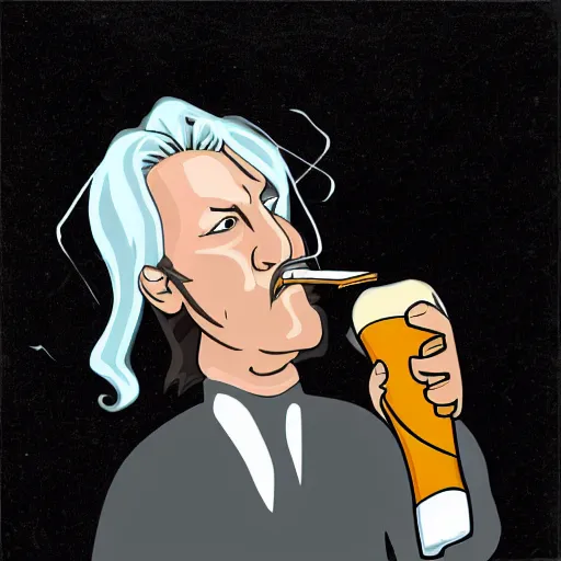 Image similar to Snape drinking from a beer bong digital art