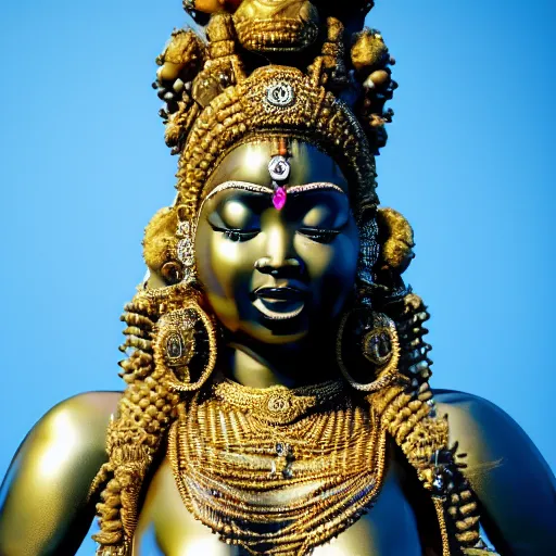 Prompt: a statue of nicki minaj as a fertility goddess, hinduism, gold, ultra realistic, intricate, epic lighting, futuristic, 8 k resolution