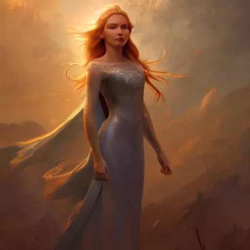 Prompt: elsa, posing heroically, heavenly, full body close-up shot, elegant, realistic character concept, high fantasy, light atmosphere, golden ratio, cinematic lighting, hyperdetailed, high resolution, insanely detailed and intricate, artstation, Marc Simonetti, Greg Rutkowski, octane render, 8k