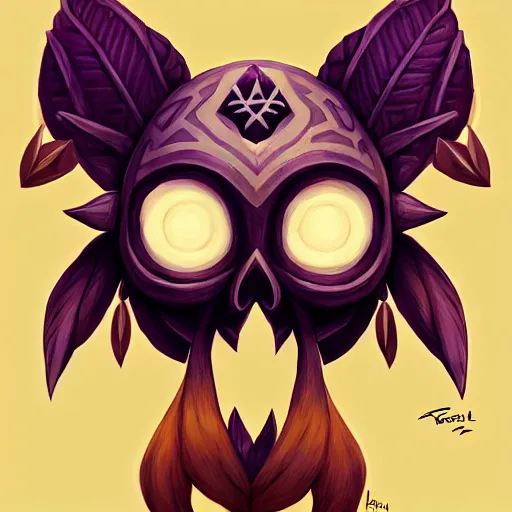 Prompt: a logo of majora's mask skull kid, art by lois van baarle and loish and ross tran and rossdraws and sam yang and samdoesarts and artgerm and saruei and disney, digital art, highly detailed, intricate, sharp focus, trending on artstation hq, deviantart, unreal engine 5, 4 k uhd image