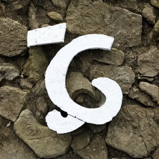 Image similar to a letter q made out of stone