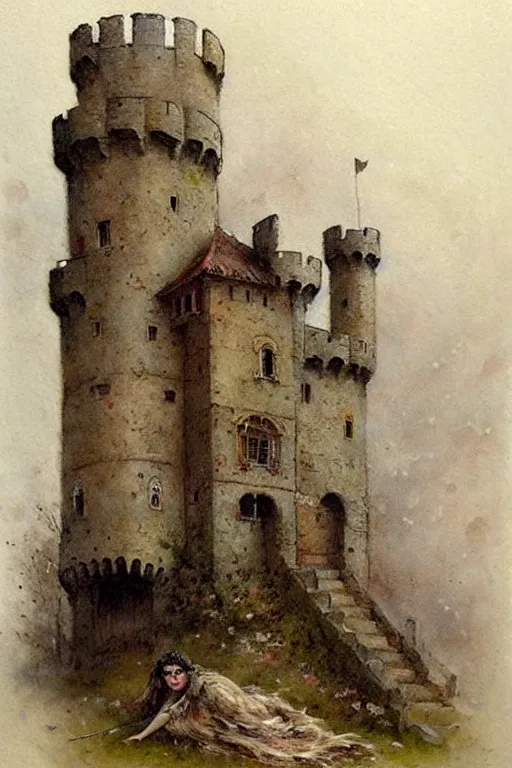 Prompt: ( ( ( ( ( 1 9 5 0 gypsy!!!! fair tail medieval castle. muted colors. ) ) ) ) ) by jean - baptiste monge!!!!!!!!!!!!!!!!!!!!!!!!!!!!!!