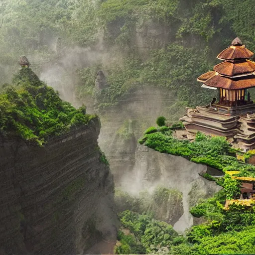 Image similar to A beautiful, perfect, impressive, amazing concept art digital CG painting of a place in Bali, trending on ArtStation, Unreal Engine