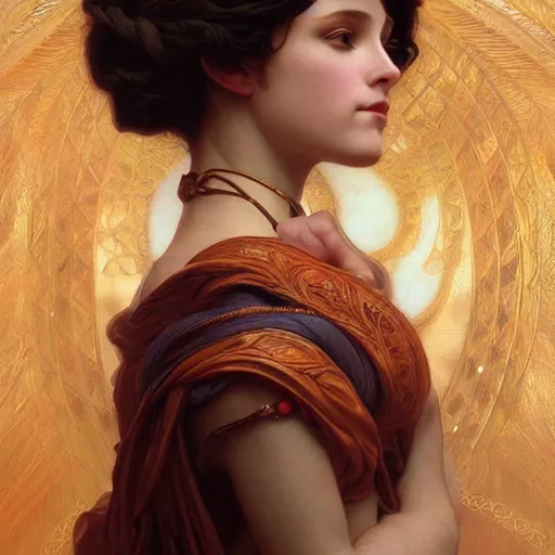 Prompt: portrait of goddess, intricate, elegant, highly detailed, digital painting, artstation, concept art, smooth, sharp focus, illustration, art by artgerm and greg rutkowski and alphonse mucha and william - adolphe bouguereau