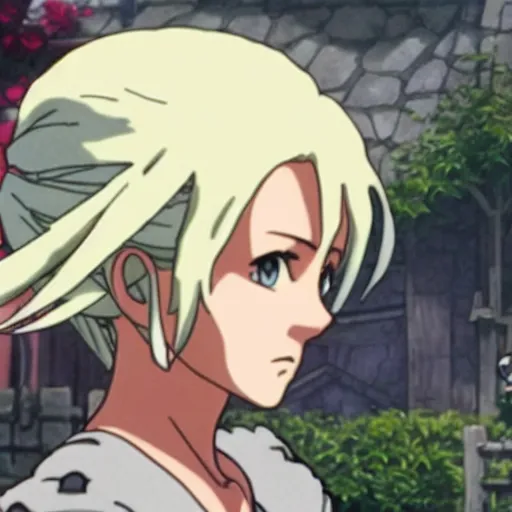 Prompt: screenshot of ciri from an anime by studio ghibli