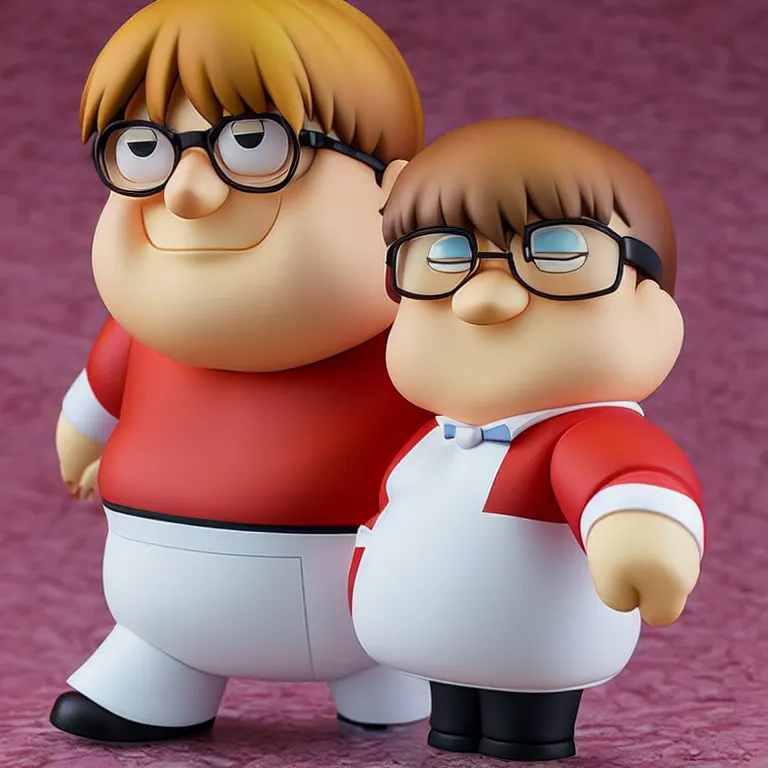 Prompt: peter griffin, an anime nendoroid of peter griffin, figurine, detailed product photo, single subject