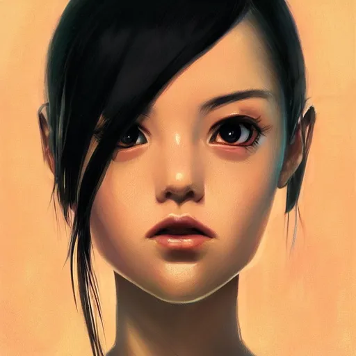 Image similar to A potrait of an alien with big and cute eyes, fine-face, realistic shaded perfect face, fine details. Night setting. Very anime style. Realistic shaded lighting poster by Ilya Kuvshinov katsuhiro, magali villeneuve, artgerm, Jeremy Lipkin and Michael Garmash, Rob Rey and Kentarõ Miura style, trending on art station