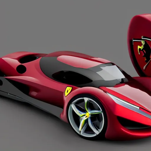 Image similar to a red ferrari wheelchair concept render