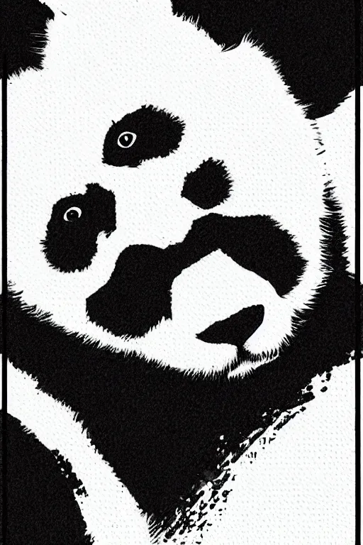 Prompt: portrait of a panda in the style of yoji shinkawa and ashley wood, halftone textures, detailed