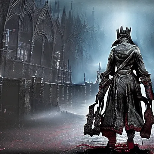 Prompt: bloodborne with nintendo 6 4 graphics