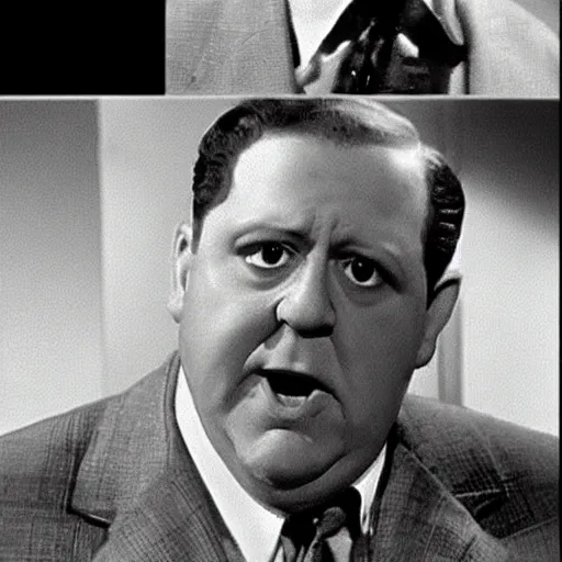 Image similar to moe from the three stooges as perry mason