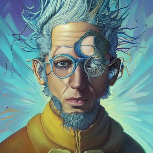 Prompt: dream mohawk projector portrait by gaston bussierre and charles vess and james jean and erik jones and rhads, inspired by rick and morty, epic, funny, huge scale, beautiful fine face features, intricate high details, sharp, ultradetailed