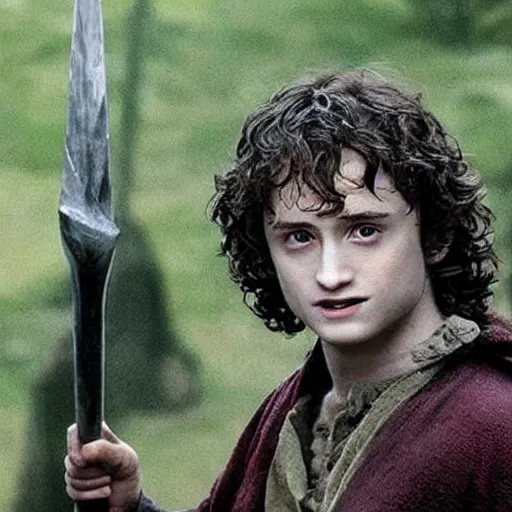 Image similar to Daniel Radcliffe as Frodo in lord of the rings