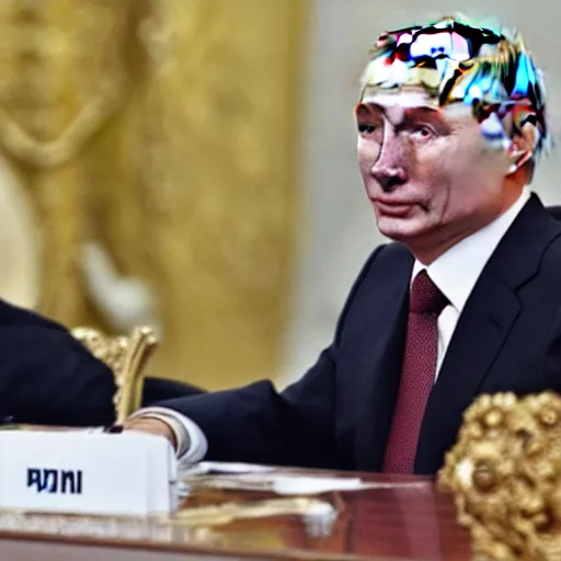 Image similar to putin teams up with a mysterious teenage putin