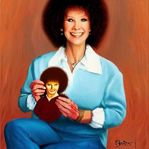 Image similar to portrait of your mother by bob ross