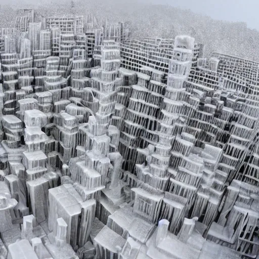 Image similar to A sprawling metropolis made entirely of ice buildings