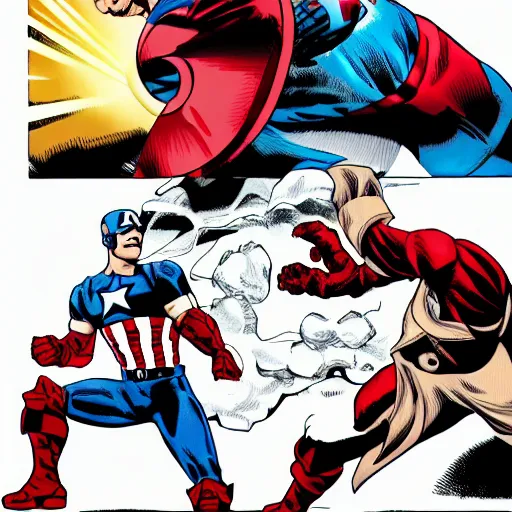 Image similar to iron man and captain america fighting