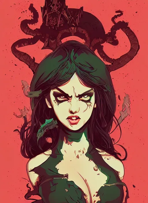 Image similar to beautifull succubus, cute face. dark fantasy, d & d, artstation, art by petros afshar, tom whalen, laurie greasley and greg rutkowski and ilya kuvshinov