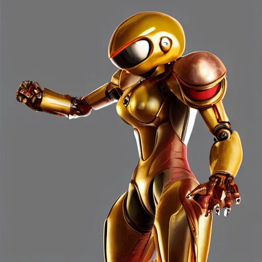 Prompt: Robot Suit, Samus Aran, High Detail, Render, Photorealistic, Sapphire Nitro RX 580, Metroid