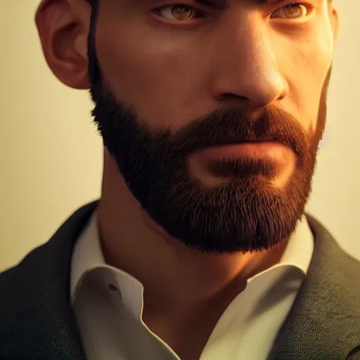 stillewillem: portrait of a businessman with a beard, 3dpeople, (gigachad :0.4)