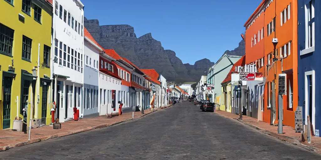 Prompt: Copenhagen street in Cape Town, photograph