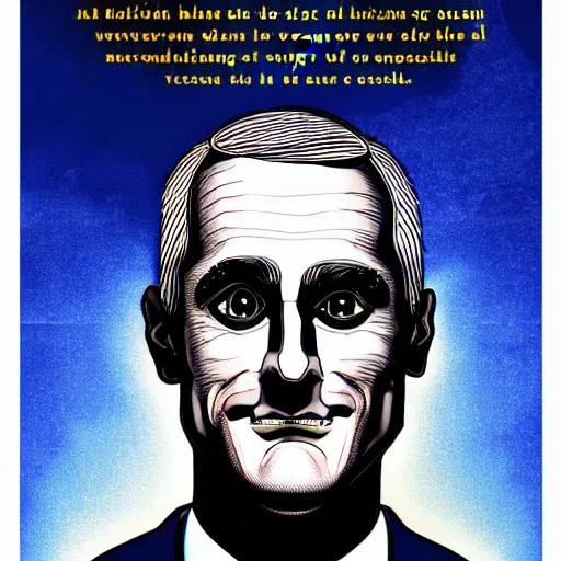 Image similar to digital illustration of secretary of denis mcdonough face, cover art of graphic novel, eyes replaced by glowing lights, glowing eyes, flashing eyes, balls of light for eyes, evil laugh, menacing, Machiavellian puppetmaster, villain, clean lines, clean ink