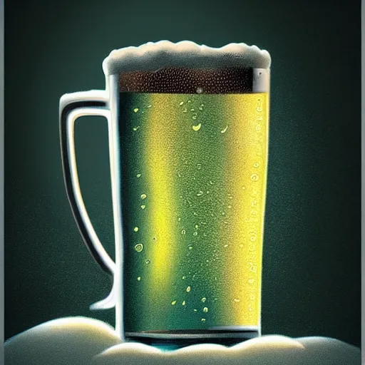 Prompt: the picture of the coldest beer in the world , trending on art station , epic , epic light