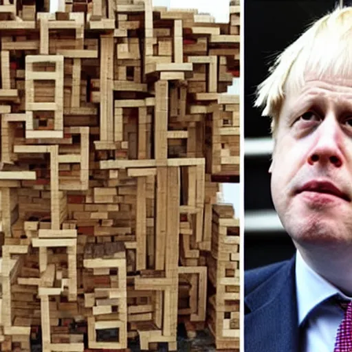 Prompt: boris johnson made out of blocks