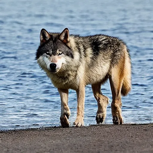 Image similar to Half wolf half shark