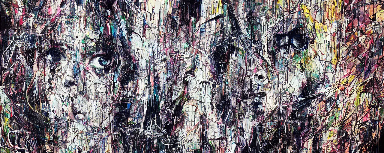 Prompt: latent space. a massive unmanifested void from which infinite creativity emerges, in the style of derek gores carne griffiths and jackson pollock