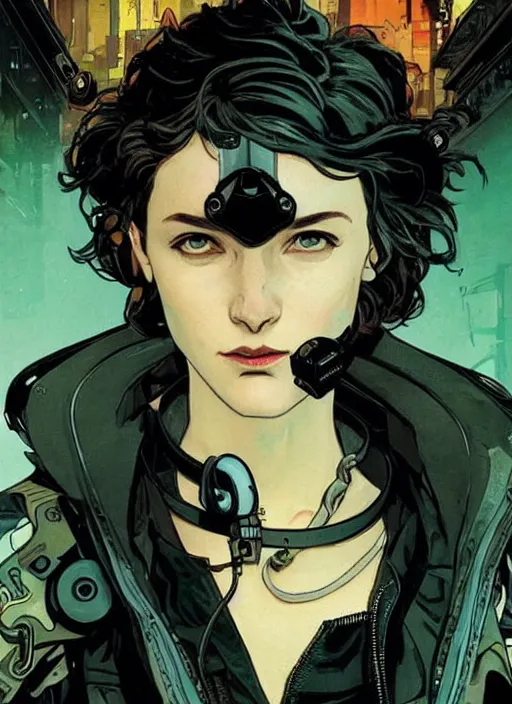 Prompt: cyberpunk selina kyle. portrait by ashley wood and alphonse mucha and laurie greasley and josan gonzalez and james gurney. splinter cell, apex legends, rb 6 s, hl 2, d & d, cyberpunk 2 0 7 7. realistic face. character clothing. vivid color. dystopian setting.