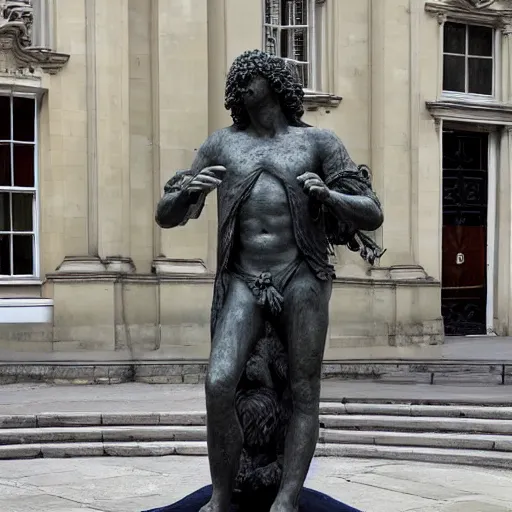 Image similar to Boris Johnson as michaelangelos David statue