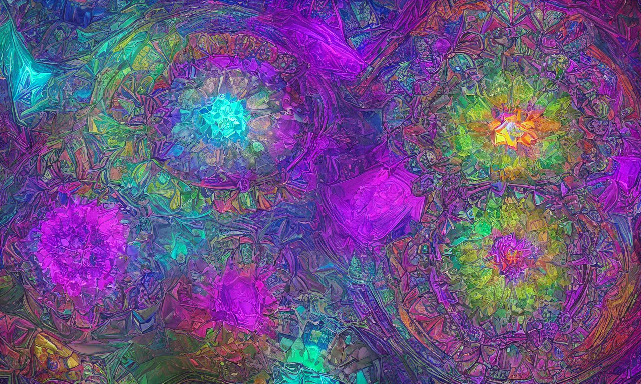 Image similar to reflexion voronoi engine laboratory 3 d volume kaleidoscope mandala fractal chakra digital multicolor stylized concept substance liquid nebula stone, by josan gonzales and dan mumford depth fog overlay multiply photoshop layer