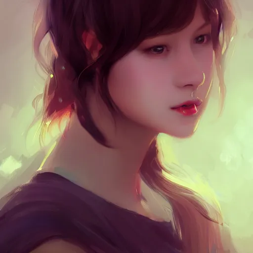 Image similar to a beautiful girl by wlop, closeup headshot, 8 k, closeup, high detailed, smooth, trending on artstation, digital illustration.