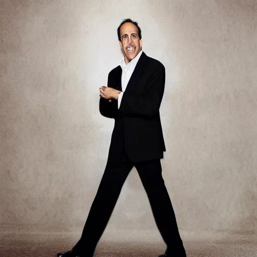 Image similar to a full body beautiful photo of jerry seinfeld wearing a woman's dress