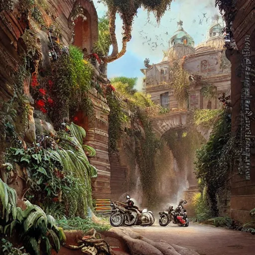 Prompt: paint surrealist 🏍, ferdinand knab, high definition and detailed 4 k