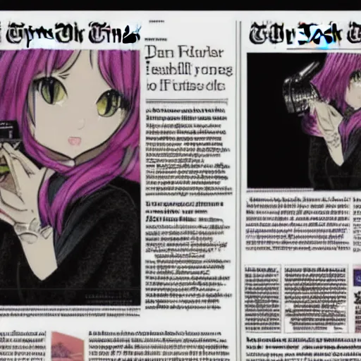 Image similar to the new york times newspaper talking about catgirls are living as spies for japan, photo copy, scanned from printer.