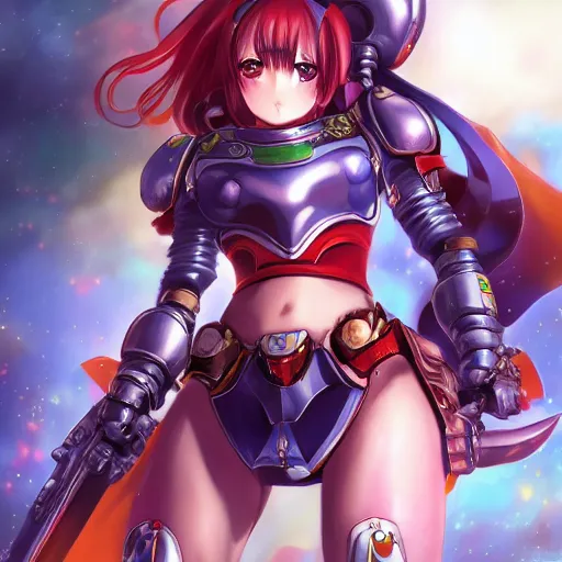 Prompt: space marine as an anime girl, full body shot, portrait made by Stanley Artgerm, WLOP, Rossdraws, James Jean Andrei Riabovitchev, Marc Simonetti, Yoshitaka Amano, Artstation, perfect face