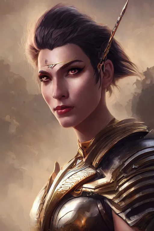 Image similar to amazon valkyrie athena, d & d, fantasy, portrait, highly detailed, headshot, digital painting, trending on artstation, concept art, sharp focus, illustration, art by artgerm and greg rutkowski and magali villeneuve